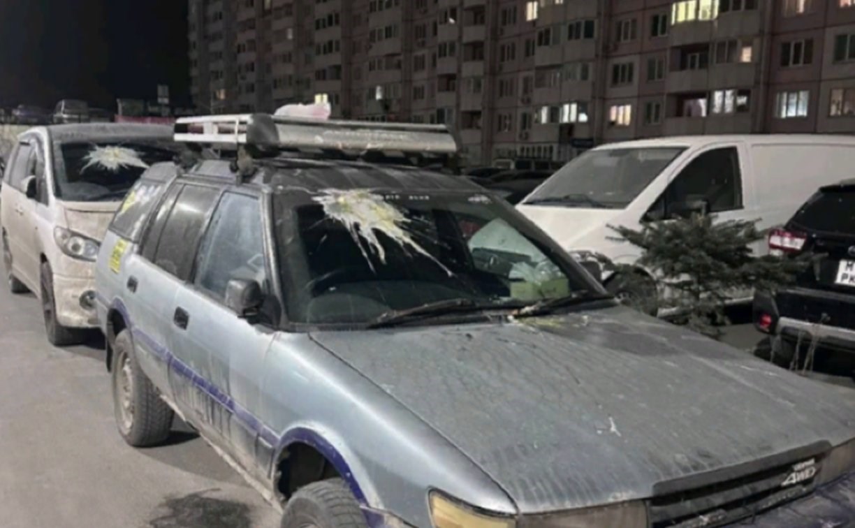 Автомобили "паркунов" во Владивостоке забрасывают яйцами
