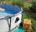 Высоковольтный провод на Сахалине пролетел на 20 метров и упал в бассейн у дома