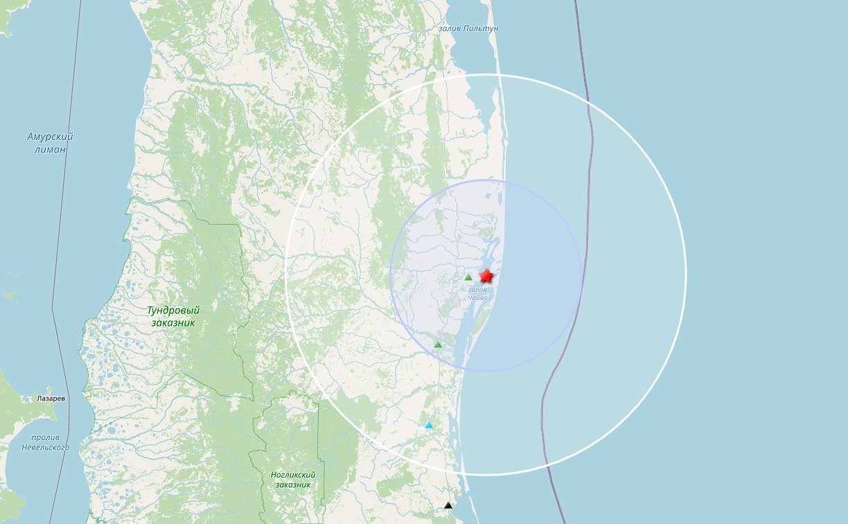 В 16 километрах от села Чайво произошло ещё одно землетрясение