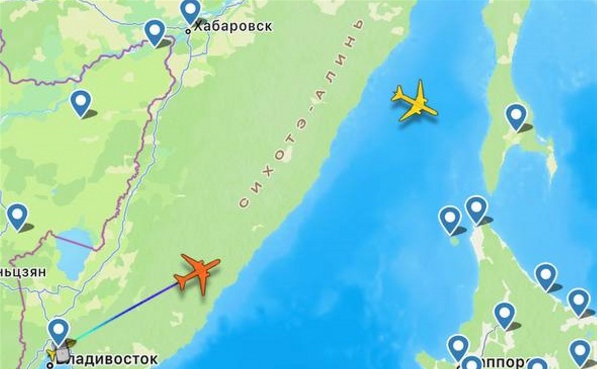 В Южно-Сахалинск летят два самолета рейса авиакомпании "Россия"