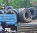Активисты собрали 15 тонн автомобильных шин на автодороге Ноглики – Ныш