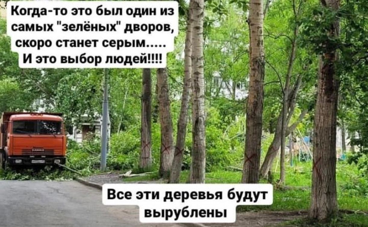 Новая парковка в "зелёном" дворе Южно-Сахалинска расстроила и обрадовала жителей одновременно
