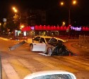 Автомобиль сильно пострадал в ночном ДТП в Южно-Сахалинске
