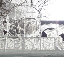Ледяная скульптура Юрия Гагарина появилась в горпарке Южно-Сахалинска