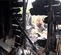 Четыре гаража сгорели в Южно-Сахалинске