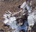 Необычный лёд, разлетающийся иголочками, нашли на Сахалине