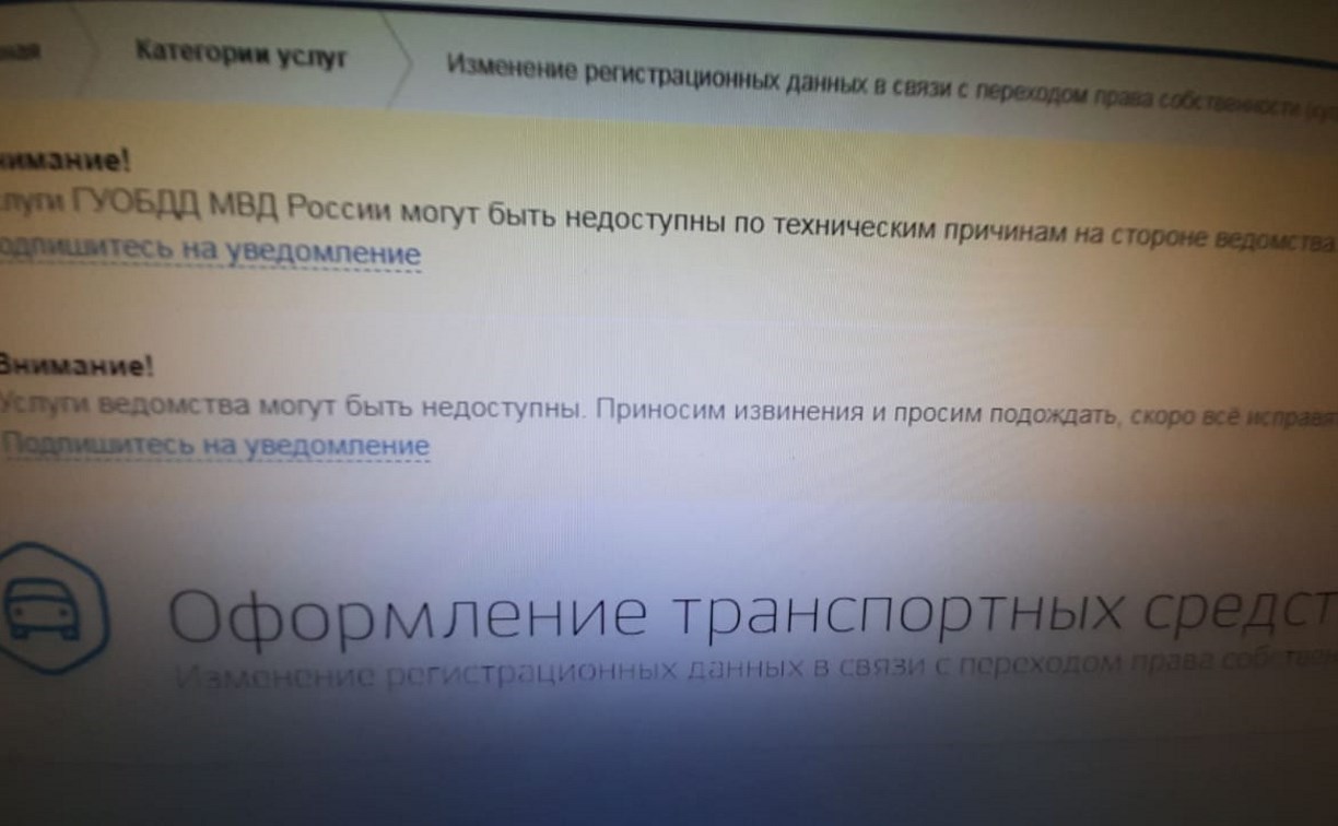Сахалинцы жалуются, что не могут записаться в ГИБДД через Госуслуги