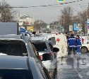 Карета скорой опрокинулась в результате ДТП в Южно-Сахалинске