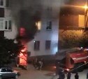 Появилось видео с места пожара в Холмске