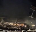 Появилось видео со сгоревшими автомобилями в Углегорском районе