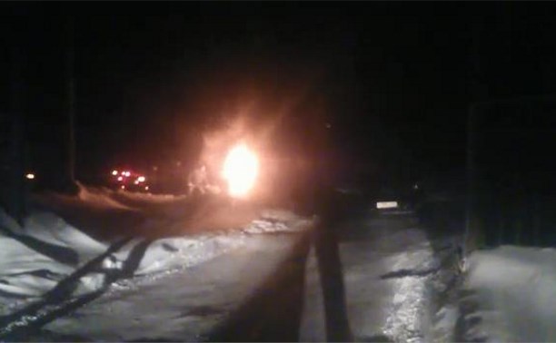 Междугородний автобус загорелся на ходу в Поронайске