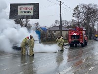Toyota Corolla загорелась в Троицком, Фото: 3