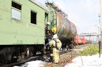 Горящий поезд с людьми потушили пожарные Южно-Сахалинска , Фото: 10
