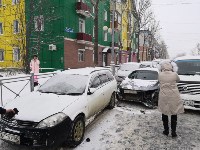 Очевидцев ДТП с участием трех автомобилей ищут в Южно-Сахалинске, Фото: 13
