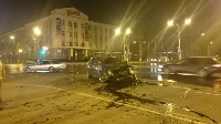 Кроссовер и автомобиль пиццерии столкнулись на площади Ленина в Южно-Сахалинске, Фото: 13