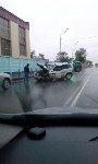 "Нива" и "Тойота" столкнулись в Южно-Сахалинске, Фото: 1