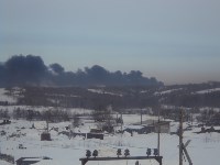 В Охинском районе горит нефть, Фото: 8