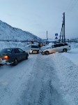 Три автомобиля столкнулись на мосту в районе выезда из Холмска, Фото: 4