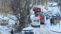 Квартира загорелась утром 31 марта в Южно-Сахалинске, Фото: 1