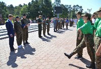 Сахалинские курсанты получили васильковые береты Президентского полка, Фото: 28