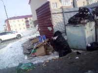 Дворы Анивы уже две недели завалены мусором, Фото: 4