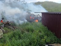 Автомобиль горел в Подгорном, Фото: 5