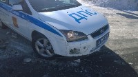 Седан и автомобиль ГИБДД столкнулись в Южно-Сахалинске, Фото: 4