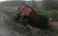 Грузовик "потерял" прицеп с углем в Углегорском районе, Фото: 1
