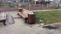 Окровавленные куры и бутылки разбросали по детской площадке в Новой Деревне, Фото: 2