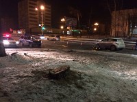 При столкновении двух "Тойот" в Южно-Сахалинске пострадали три человека, Фото: 2