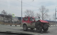 Toyota Land Cruiser Prado и КамАЗ столкнулись на повороте на Березняки, Фото: 2