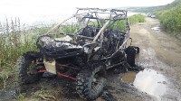 "Багги" сгорел на дороге у моря недалеко от реки Долинки, Фото: 1