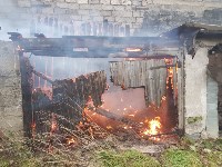 Пожар в Холмске усилился и угрожает действующим гаражам, Фото: 7