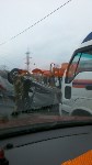 При столкновении двух иномарок в Южно-Сахалинске одна из них перевернулась, Фото: 9