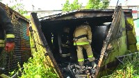 Горящий гараж потушили пожарные в Южно-Сахалинске, Фото: 6