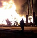 Заброшенный амбар вспыхнул ночью в Луговом, Фото: 2