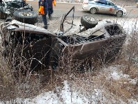 Два человека пострадали при столкновении трех автомобилей на въезде в Южно-Сахалинск, Фото: 9