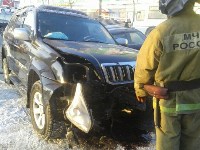 Две "Тойоты" столкнулись утром 6 февраля в Южно-Сахалинске, Фото: 8