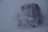Сахалинские железные дороги очищают от снега, Фото: 1
