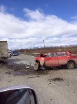 Мужчина погиб при столкновении "Жигулей" и грузовика в Южно-Сахалинске, Фото: 2