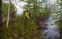 Лесной пожар не могут потушить в Охинском районе, Фото: 1