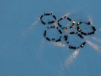 Флешмоб владельцев снегоходов в Ногликах, Фото: 1