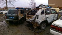 На территории ОВД Анивы подожгли автомобиль, Фото: 2