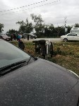 Внедорожник сбил велосипедиста и вылетел в кювет в районе Лугового, Фото: 1