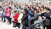 Свыше 2000 школьников поучаствовало во флешмобе в честь Дня Победы, Фото: 3