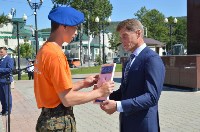 Сахалинские курсанты получили васильковые береты Президентского полка, Фото: 14