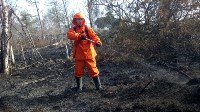 В Корсаковском районе горит трава, Фото: 19