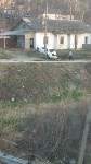 Трое пьяных на "Ниссане" вылетели с дороги и врезались в столб в Корсакове, Фото: 1