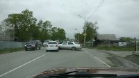 ДТП с участие двух "Тойот" спровоцировало пробку в Южно-Сахалинске, Фото: 2