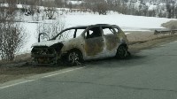 В Холмском районе сгорел автомобиль, Фото: 1